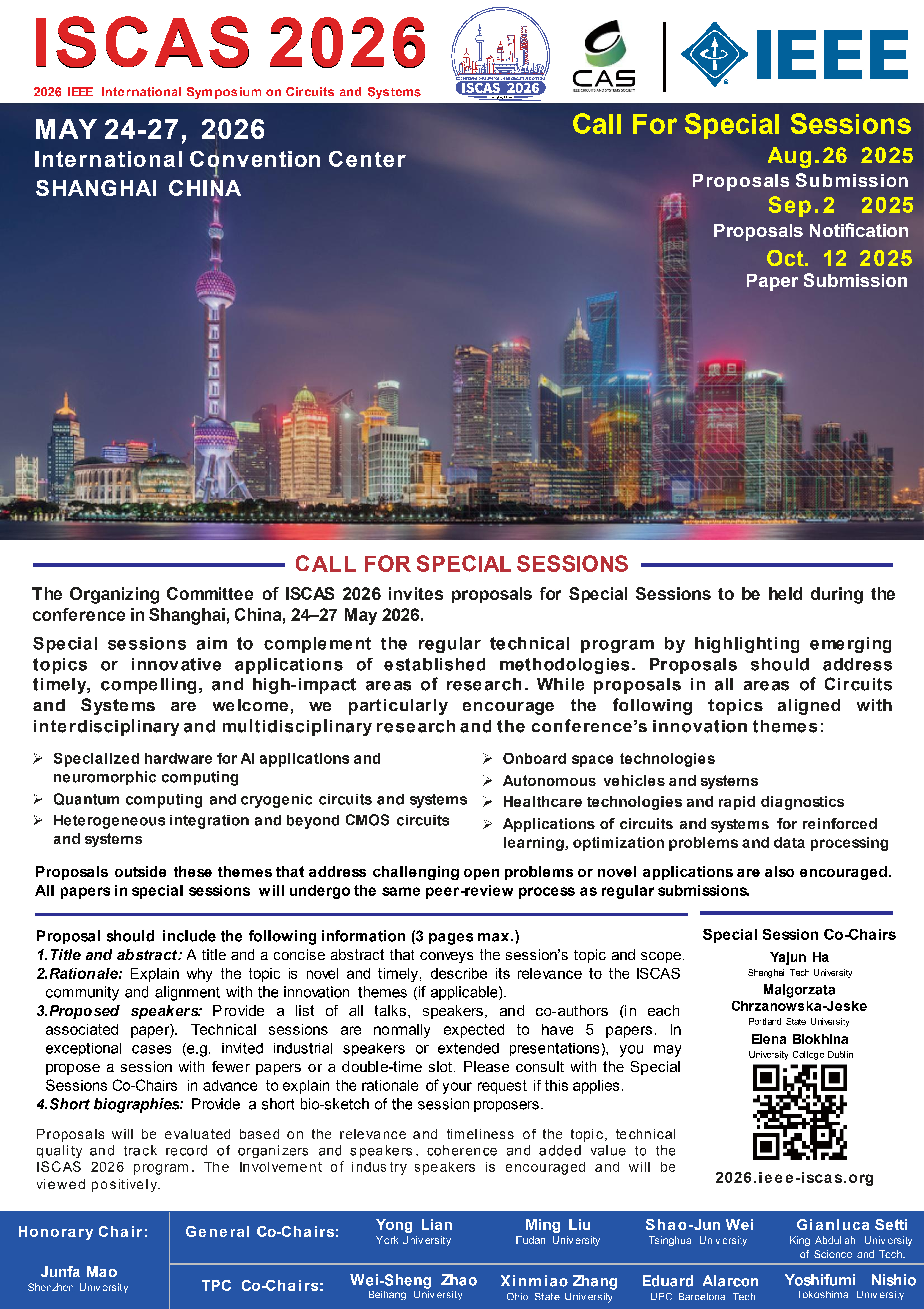 Call for Special Sessions